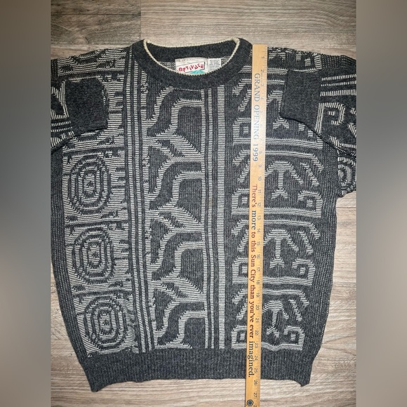 VINTAGE IN PRIVATE Men's Gray Patterned Sweater SZ: XL - Picture 5 of 8